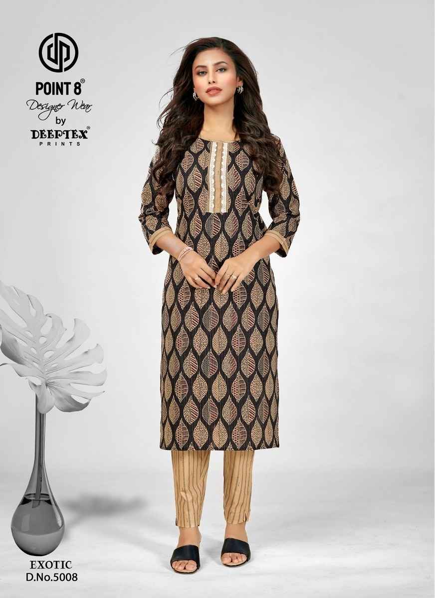 Deeptex Exotic Vol 5 Cotton Kurti With Pant 8 pcs Catalogue