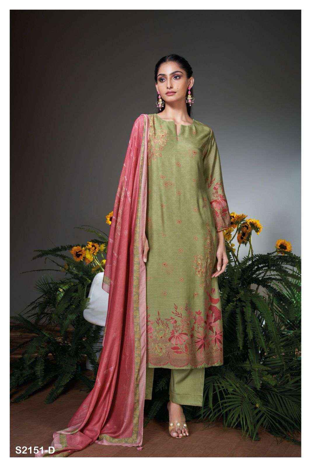 ANAHI-846 BY GANGA FASHION S0846-A TO S0846-D SERIES COTTON EMBROIDERY  DRESSES