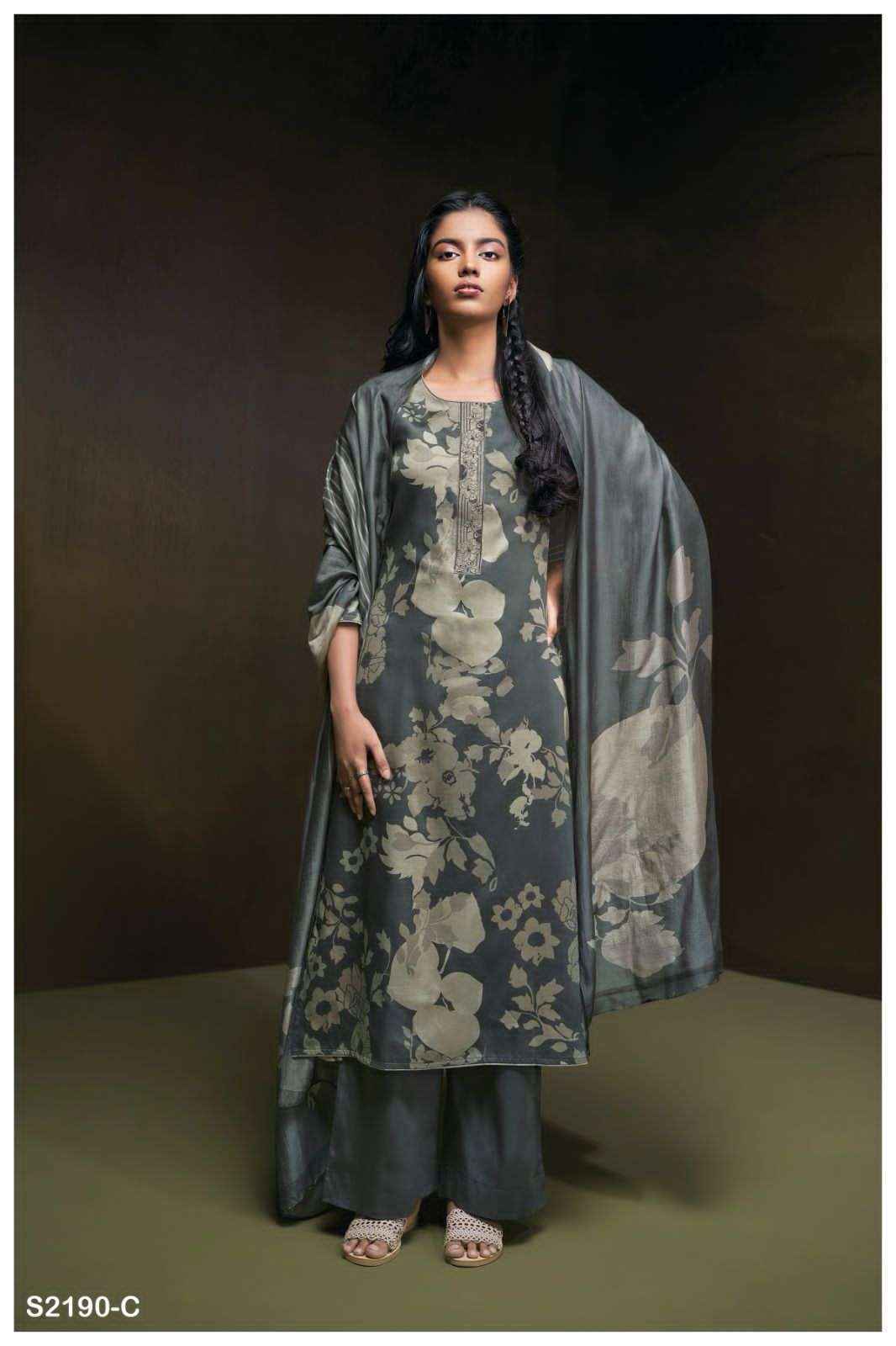 Ganga Finn 2190 Cotton Dress Material 4 pcs Catalogue