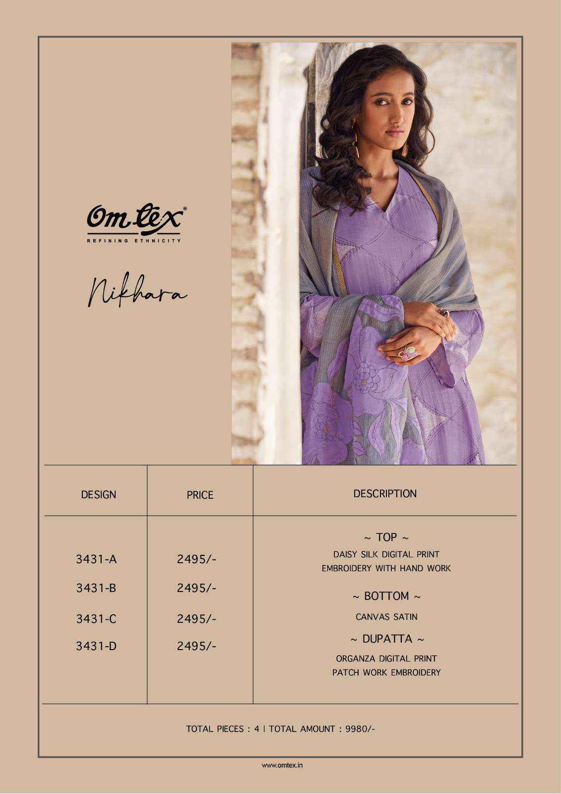 Ganga Nikhara Silk Dress Material 4 pcs Catalogue
