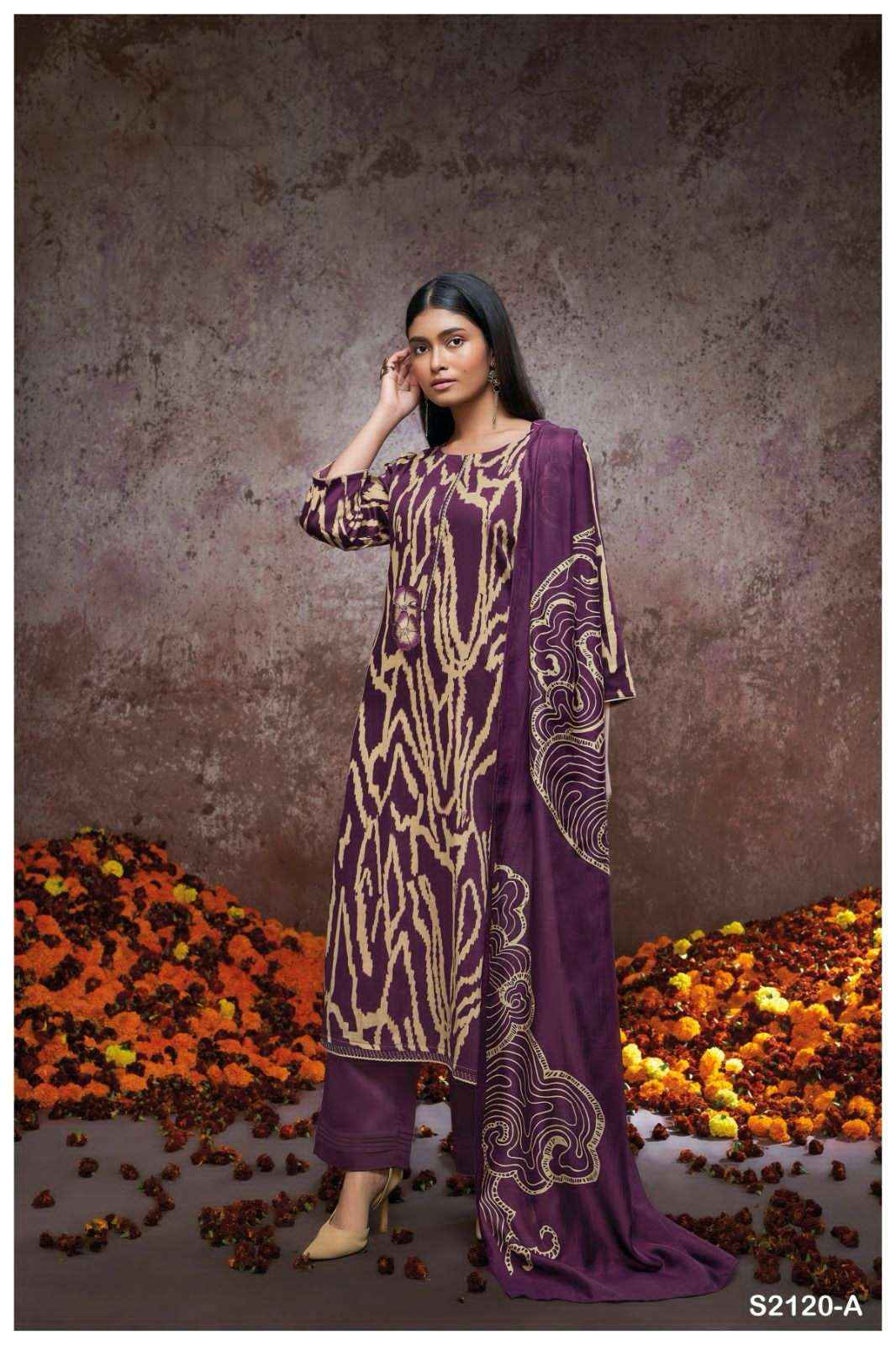 Ganga Orla 2120 Cotton Silk Dress Material 4 pcs Catalogue