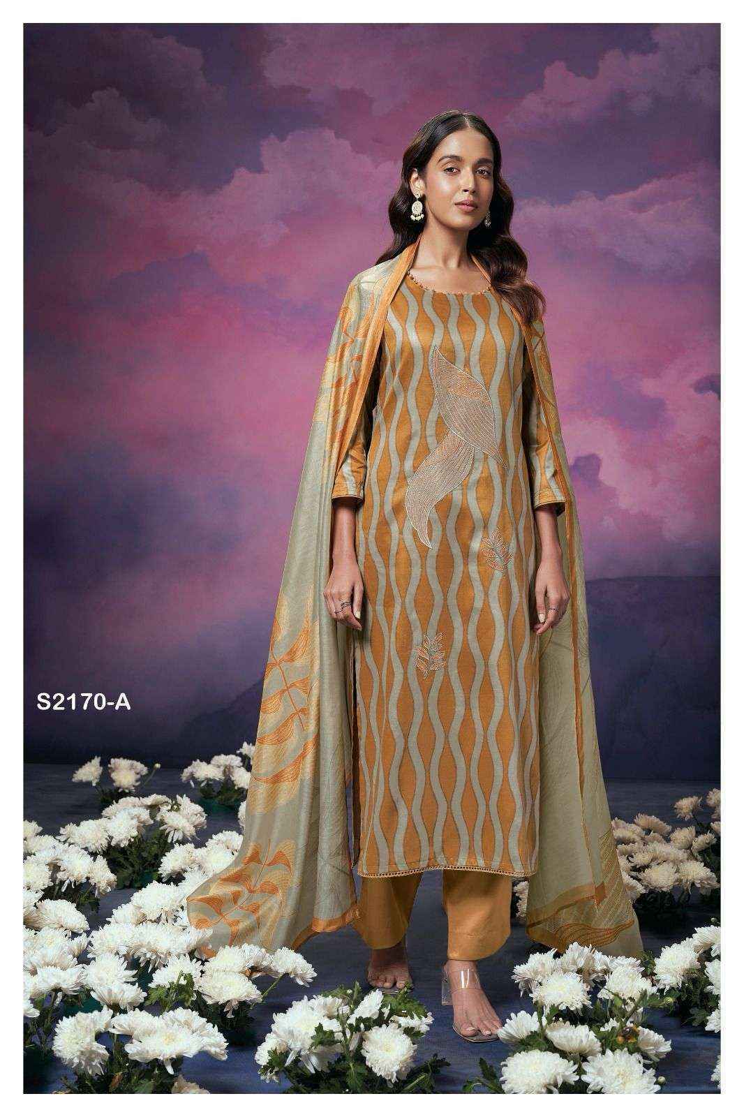 Ganga Ottilie 2170 Cotton Silk Dress Material 4 pcs Catalogue