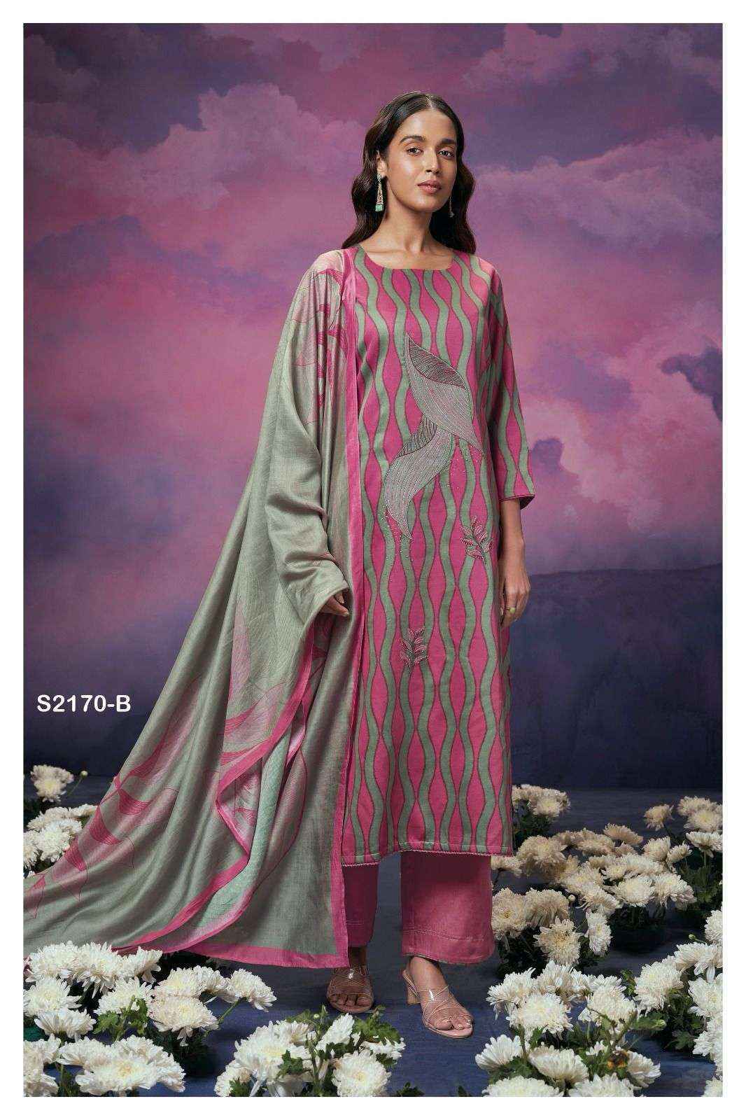 Ganga Ottilie 2170 Cotton Silk Dress Material 4 pcs Catalogue