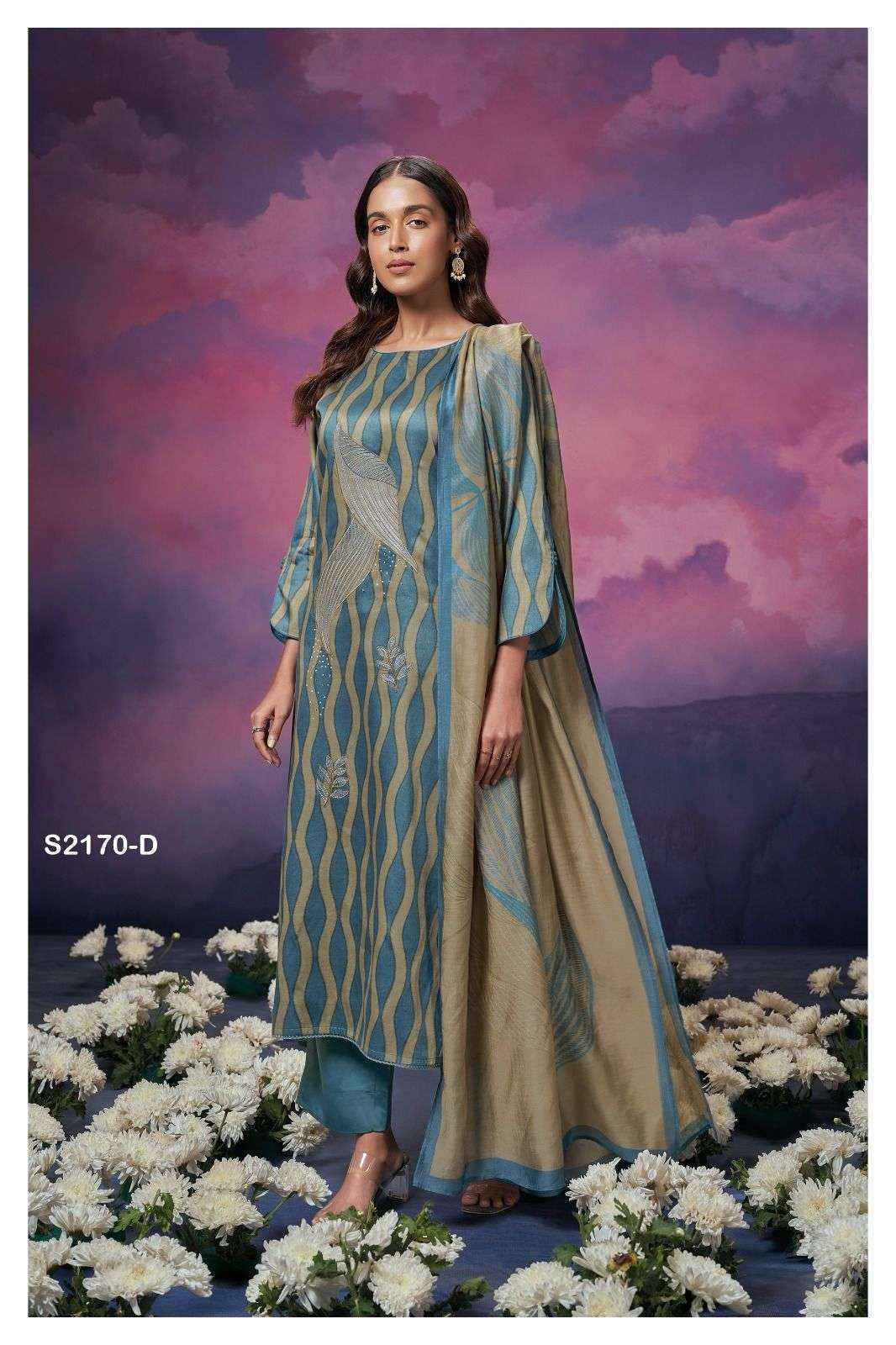 Ganga Ottilie 2170 Cotton Silk Dress Material Online Wholesale Suits