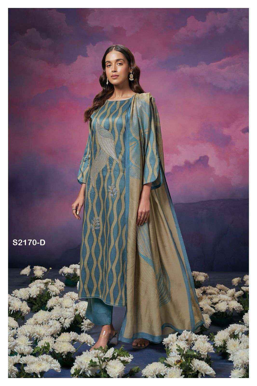 Ganga Ottilie 2170 Cotton Silk Dress Material 4 pcs Catalogue