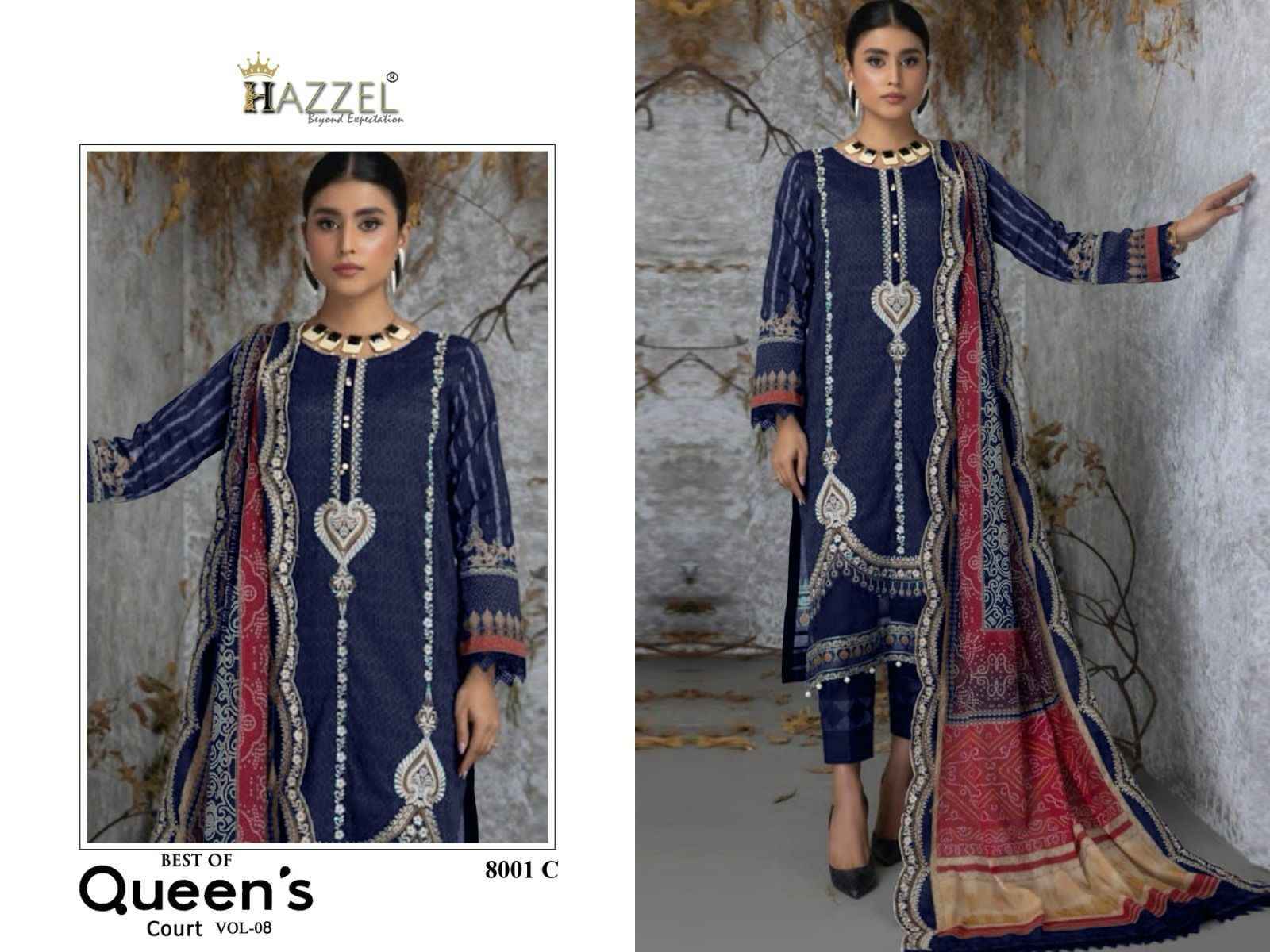 Hazzel Best Of Queens Court Vol 8 Cotton Dress Material 5 pcs Catalogue