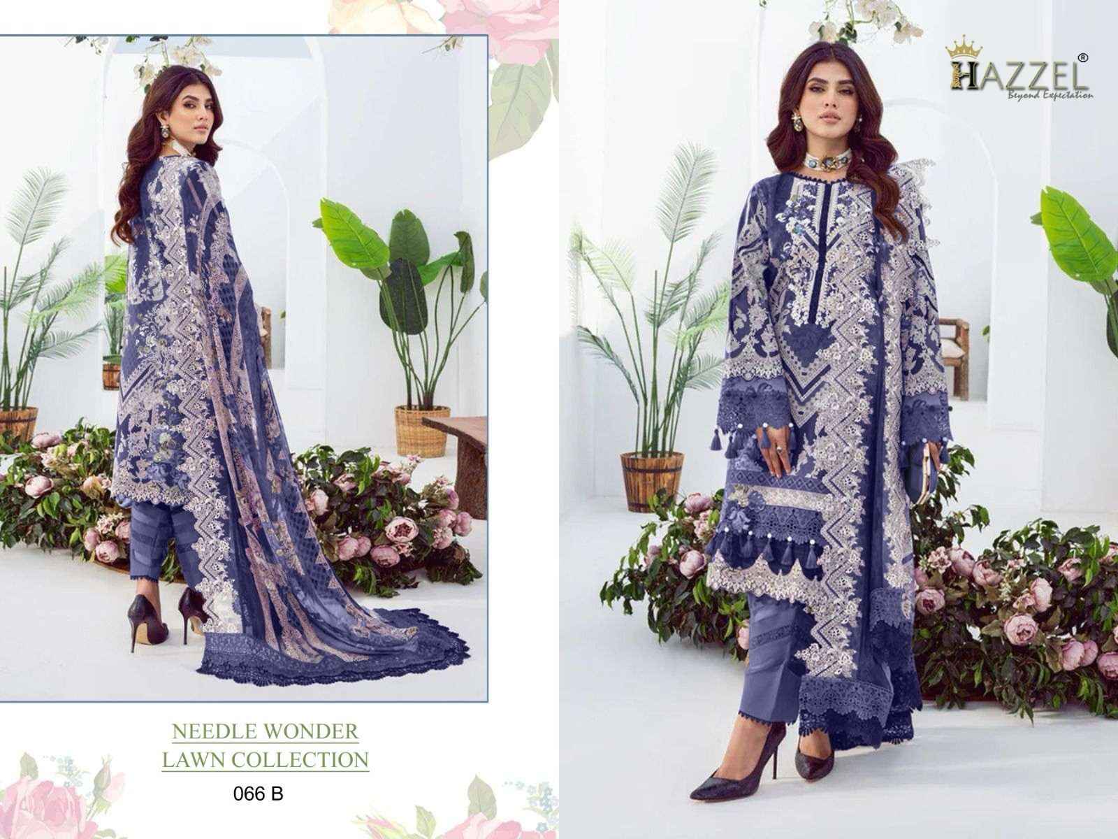 Hazzel Needle Wonder Lawn Collection 066 Cotton Dress Material 3 pcs Catalogue