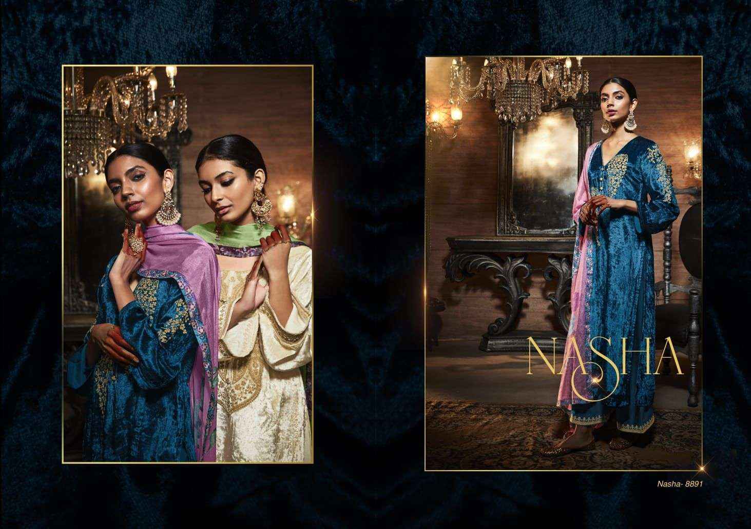 Heer Nasha Velvet Dress Material 8 pcs Catalogue