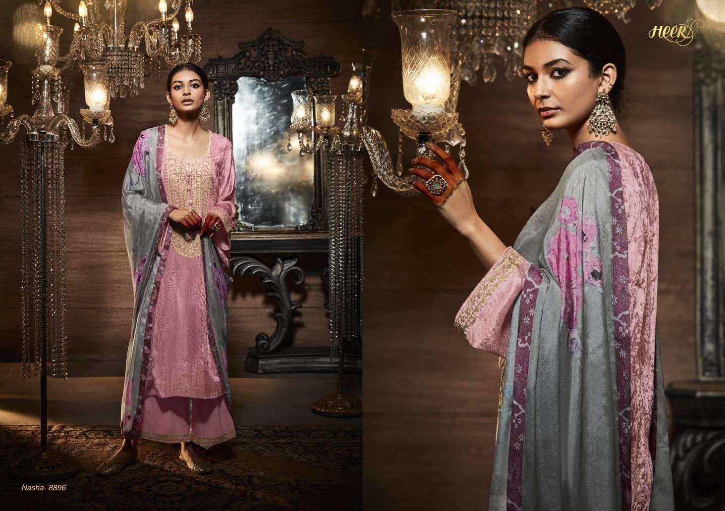 Heer Nasha Velvet Dress Material 8 pcs Catalogue