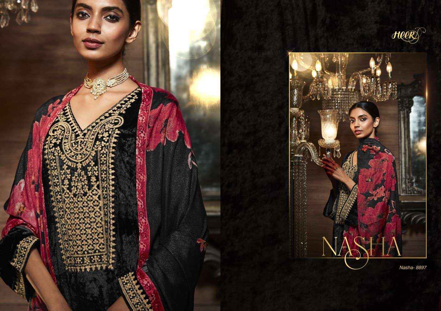 Heer Nasha Velvet Dress Material 8 pcs Catalogue