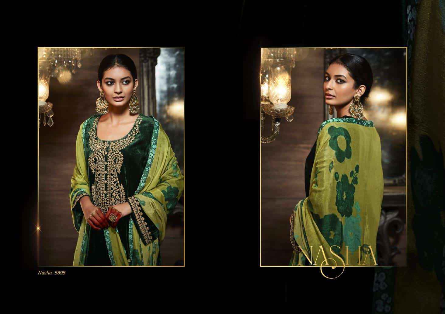 Heer Nasha Velvet Dress Material 8 pcs Catalogue