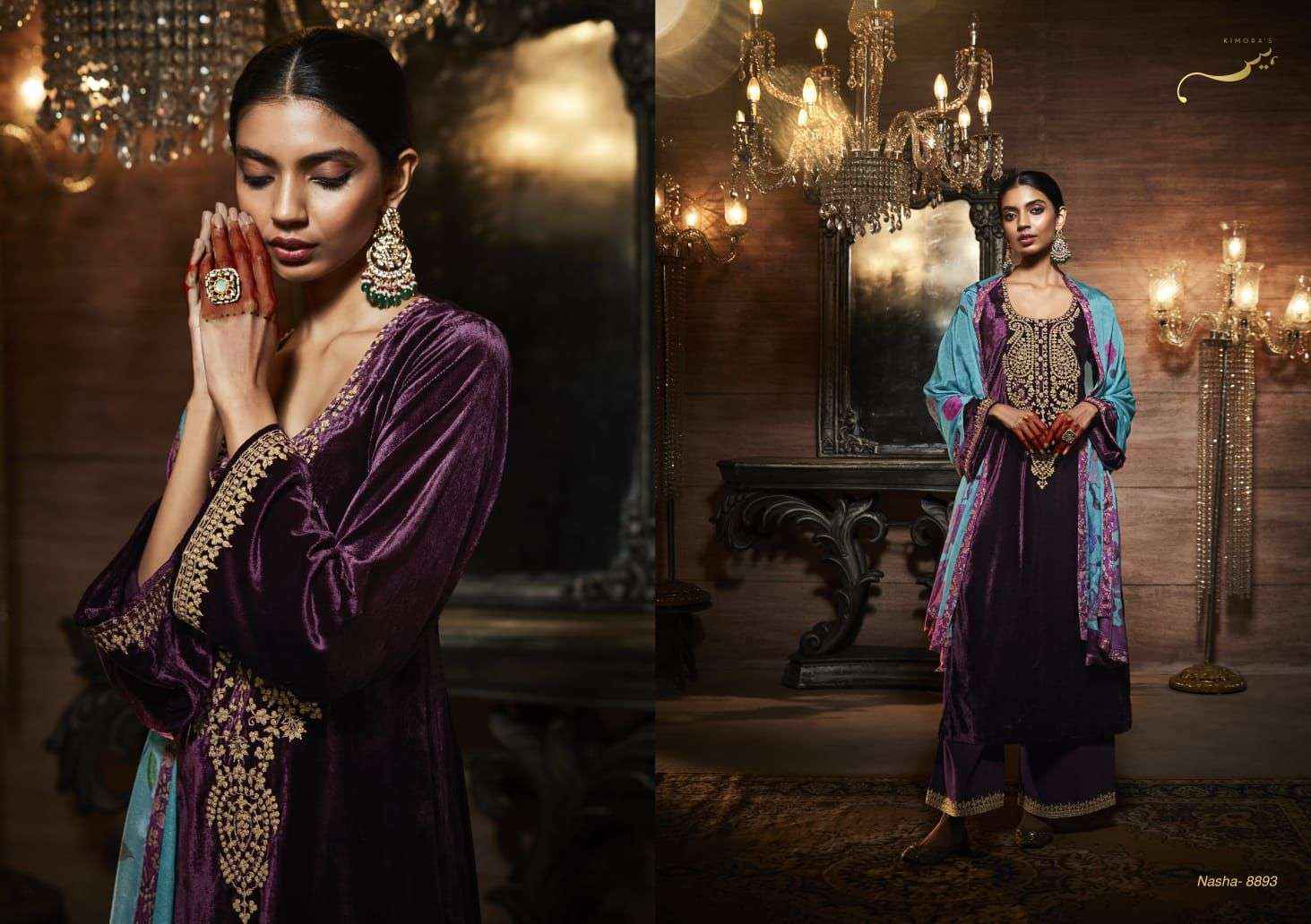 Heer Nasha Velvet Dress Material 8 pcs Catalogue