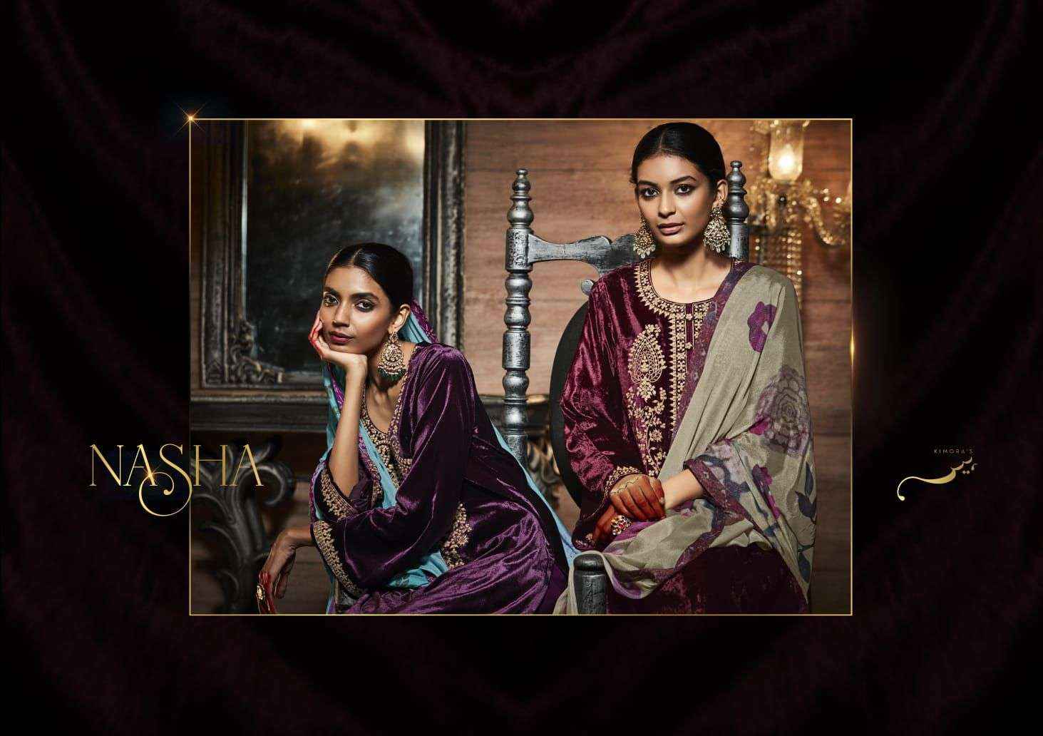 Heer Nasha Velvet Dress Material 8 pcs Catalogue