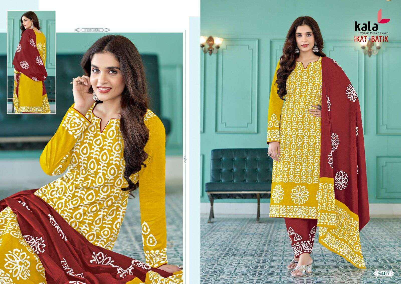 Kala Fashion Batik Plus Ikkat Vol 1 Cotton Dress Material 12 pcs Catalogue