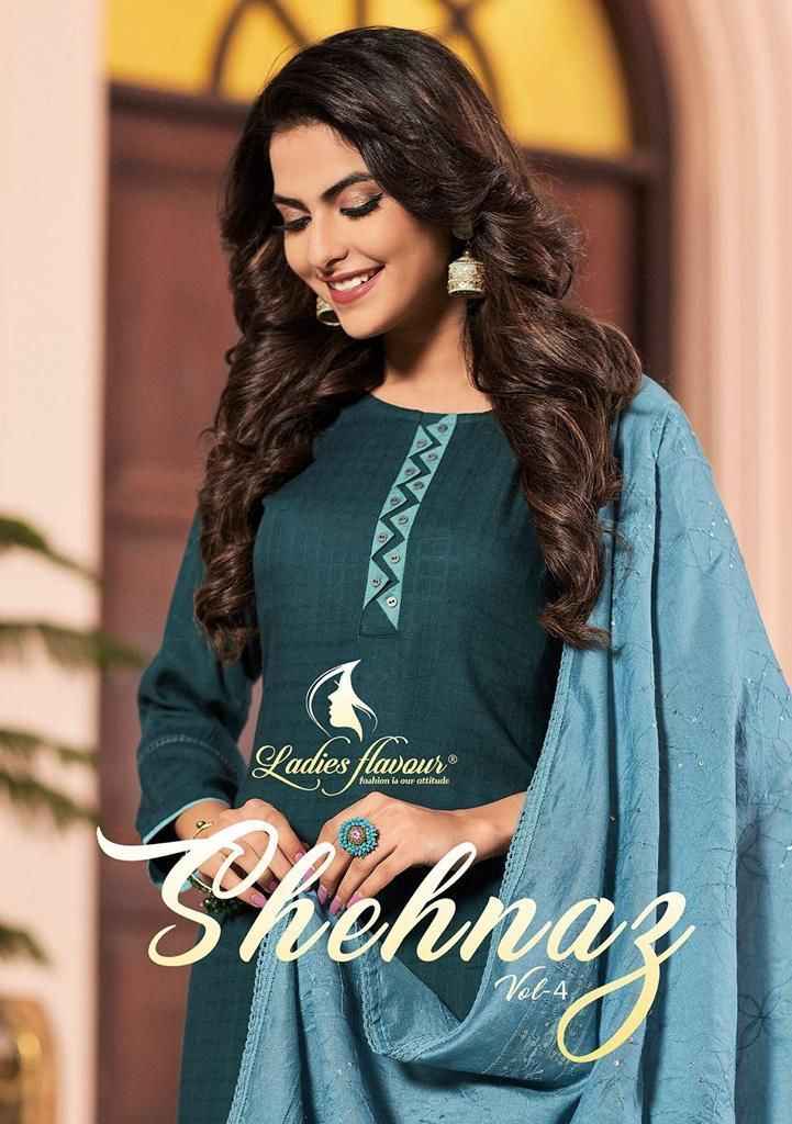 Ladies Flavour Shehnaz Vol 4 Rayon Kurti Combo 4 pcs Catalogue