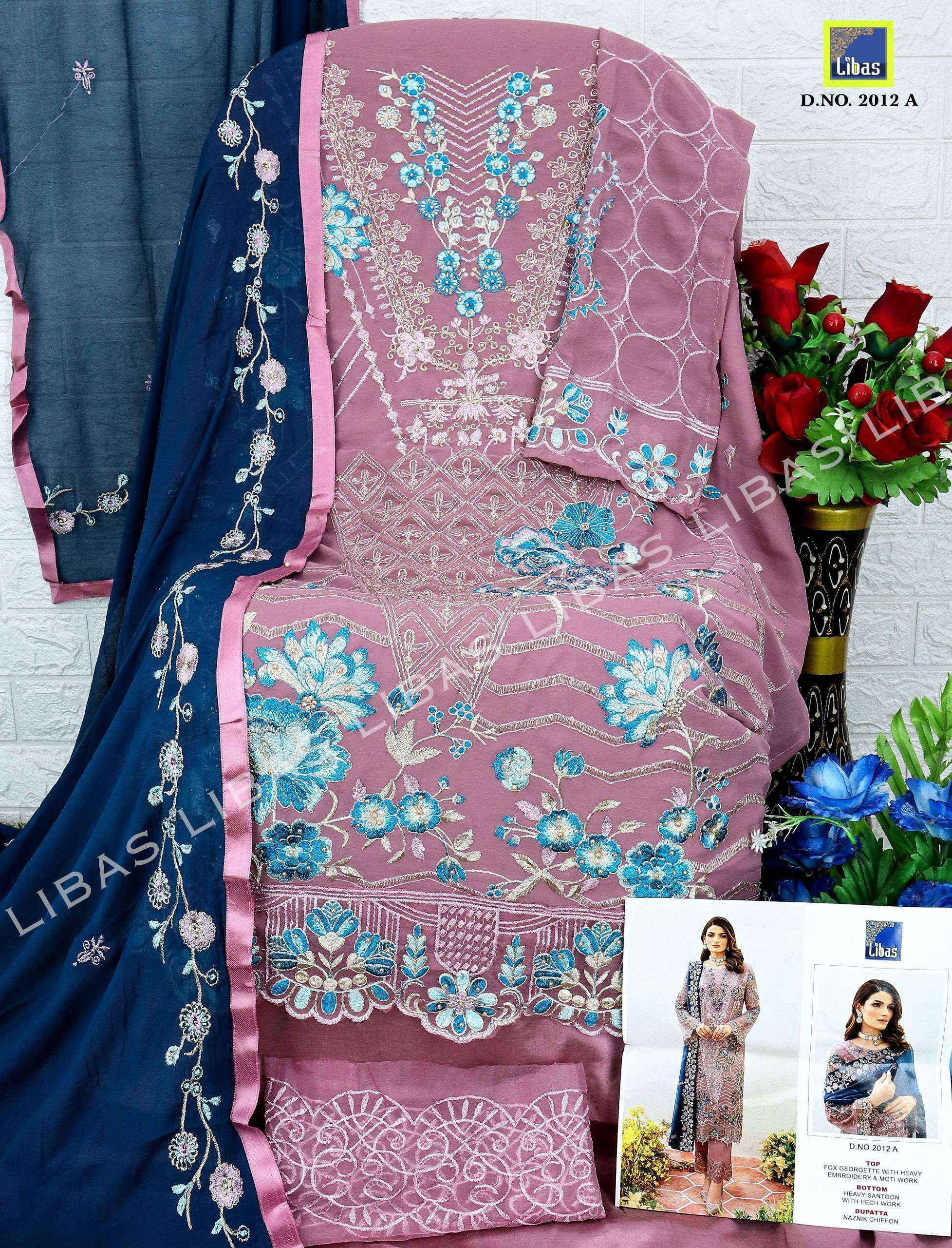 Libas D No 2012 Georgette Dress Material 4 pcs Catalogue