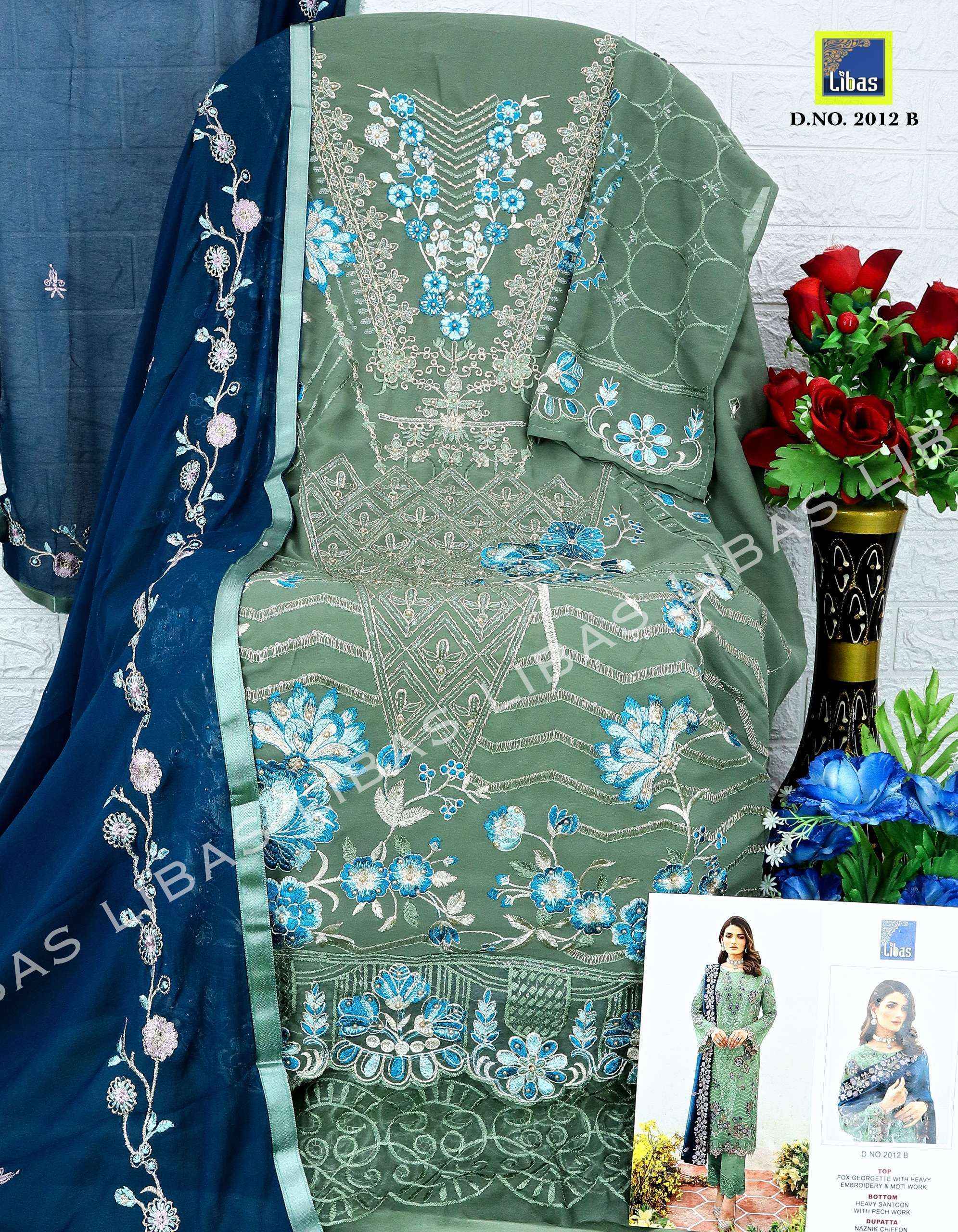 Libas D No 2012 Georgette Dress Material 4 pcs Catalogue