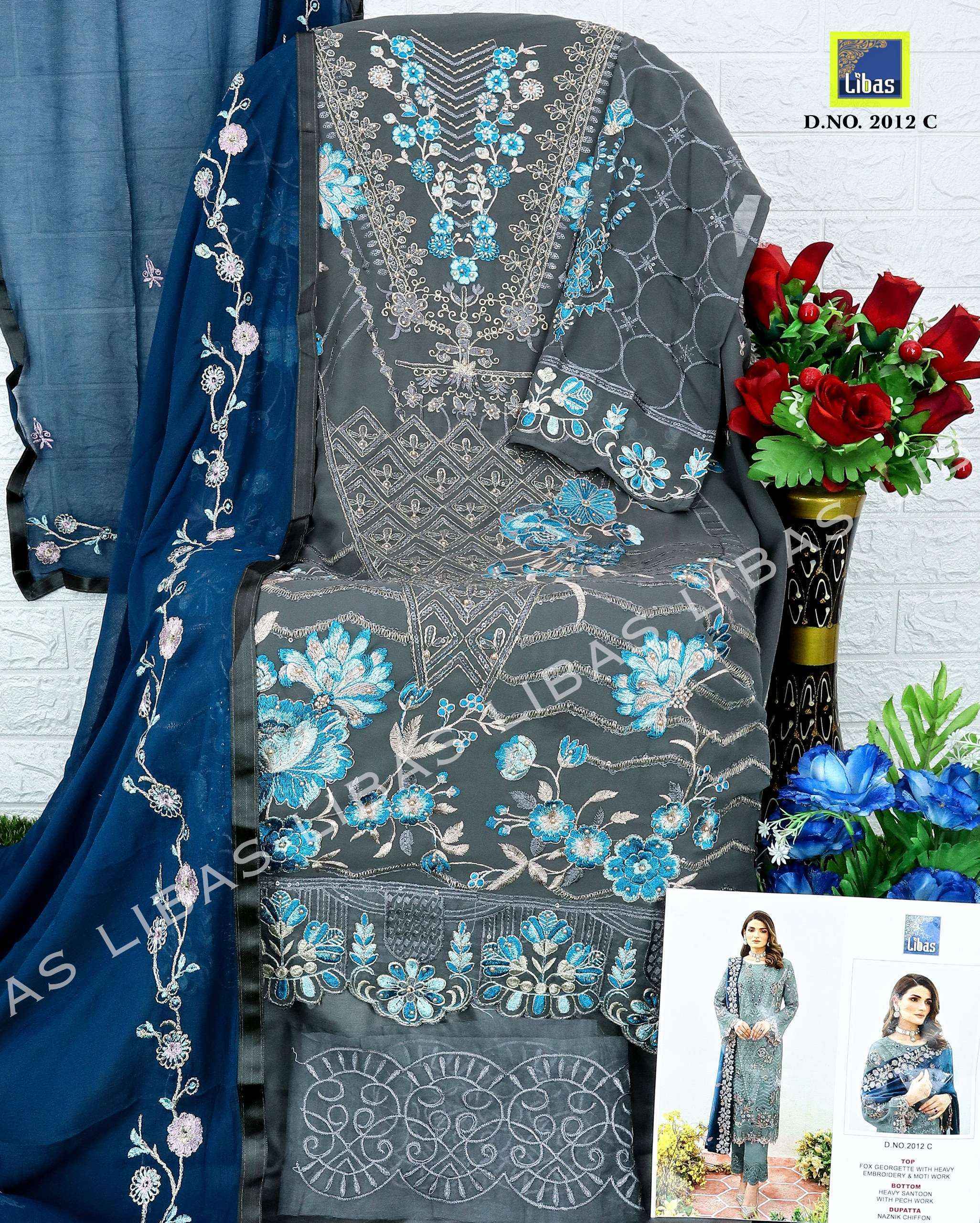 Libas D No 2012 Georgette Dress Material 4 pcs Catalogue