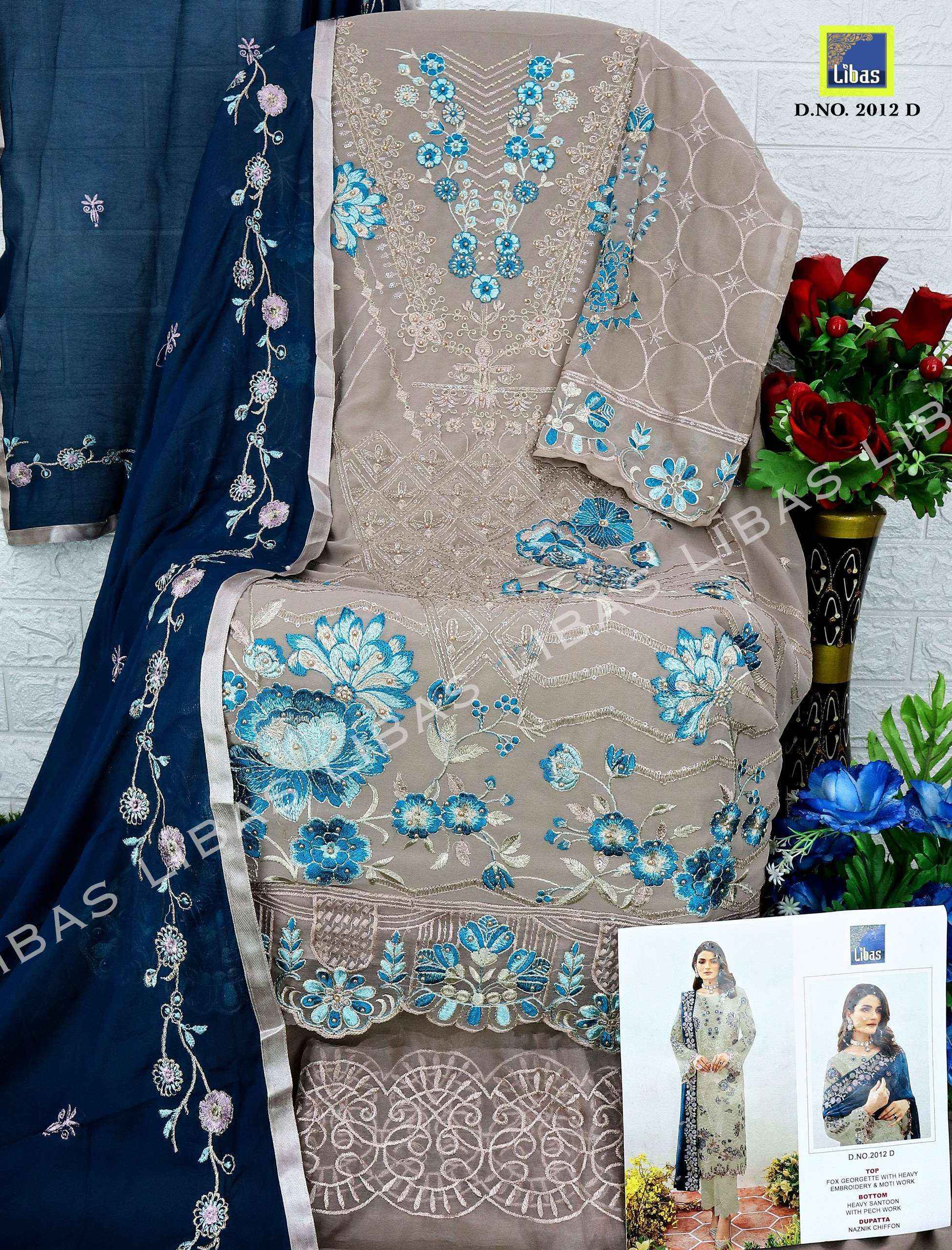 Libas D No 2012 Georgette Dress Material 4 pcs Catalogue