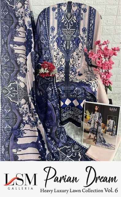 LSM Galleria Parian Dream Vol 6 Lawn Cotton Dress Material 6 pcs Catalogue