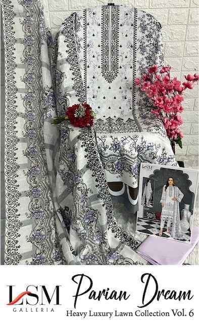 LSM Galleria Parian Dream Vol 6 Readymade Lawn Cotton Dress 6 pcs Catalogue