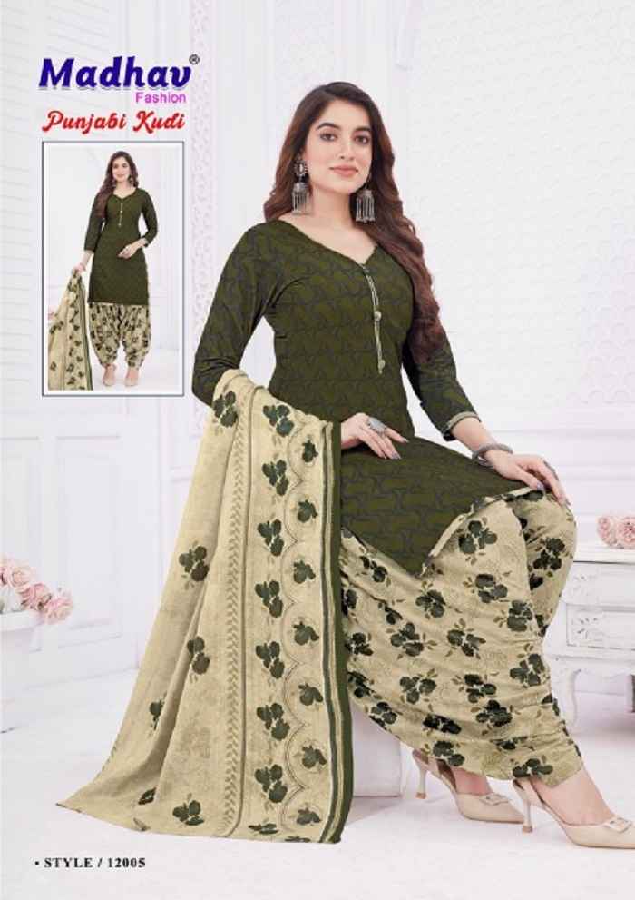 Madhav Fashion Punjabi Kudi Vol 12 Cotton Dress Material 10 pcs Catalogue