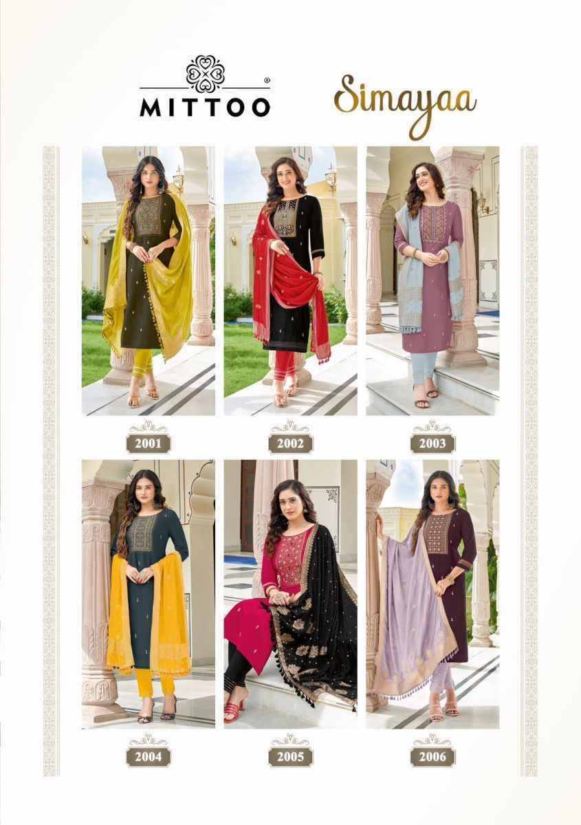 Mittoo Simayaa Viscose Kurti Combo 6 pcs Catalogue