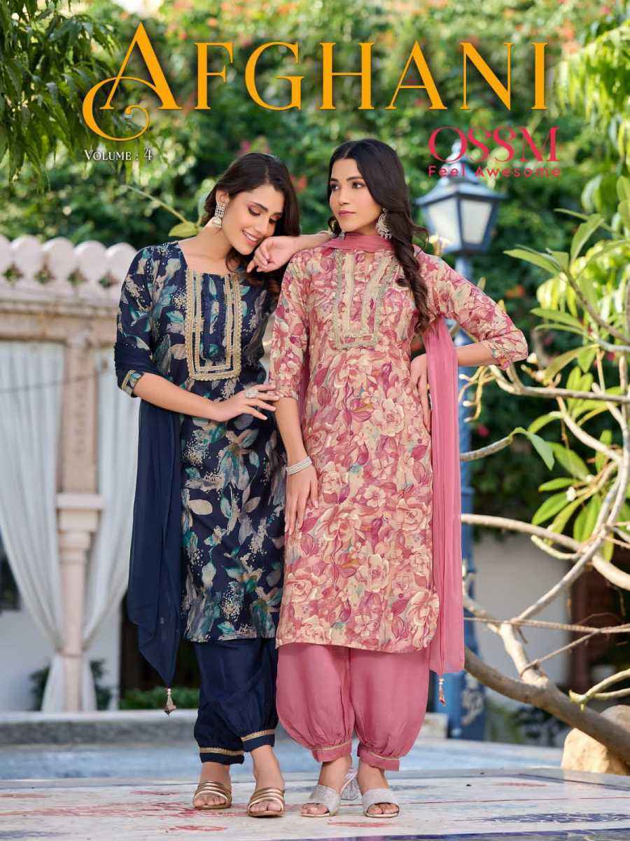 Ossm Afghani Vol 4 Chanderi Kurti Combo 6 pcs Catalogue