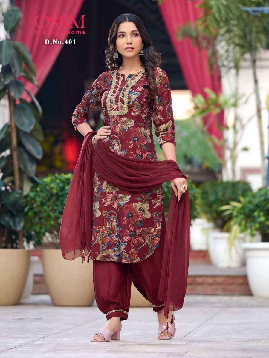 Ossm Afghani Vol 4 Chanderi Kurti Combo 6 pcs Catalogue