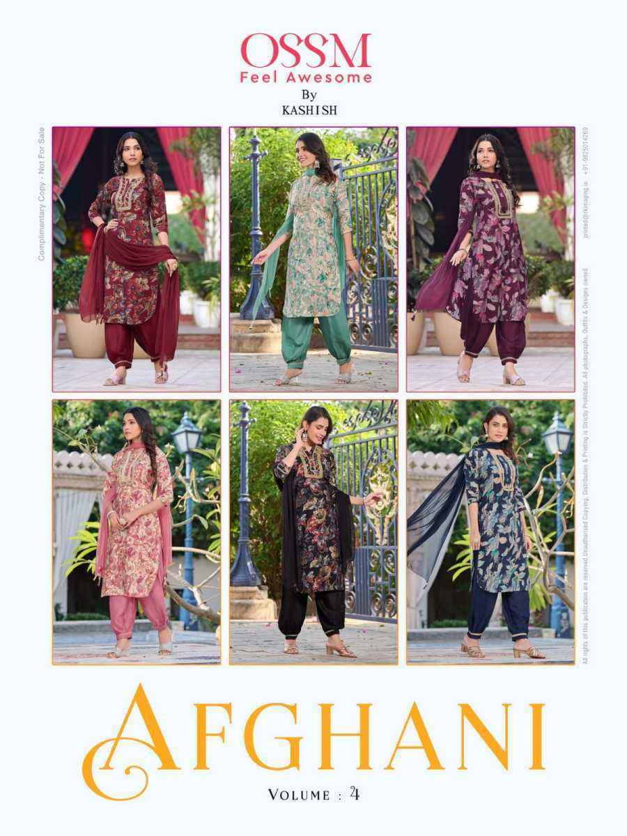 Ossm Afghani Vol 4 Chanderi Kurti Combo 6 pcs Catalogue