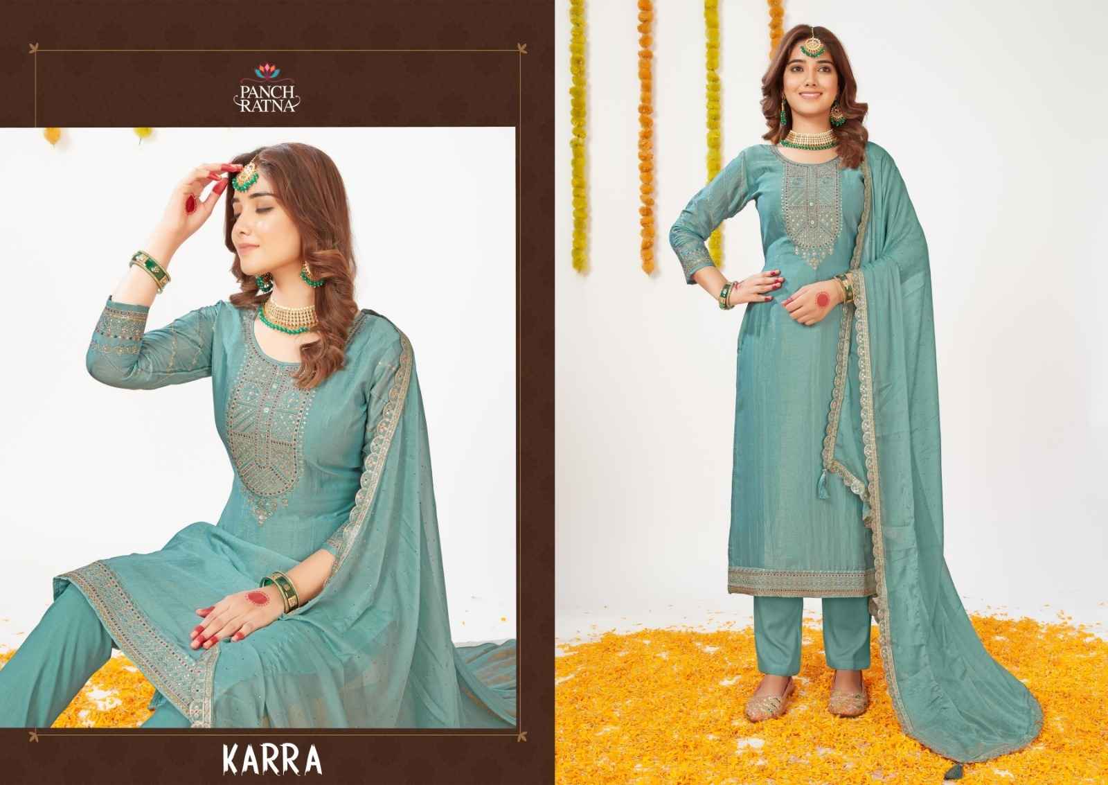 Panch Ratna Karra Silk Dress Material 4 pcs Catalogue