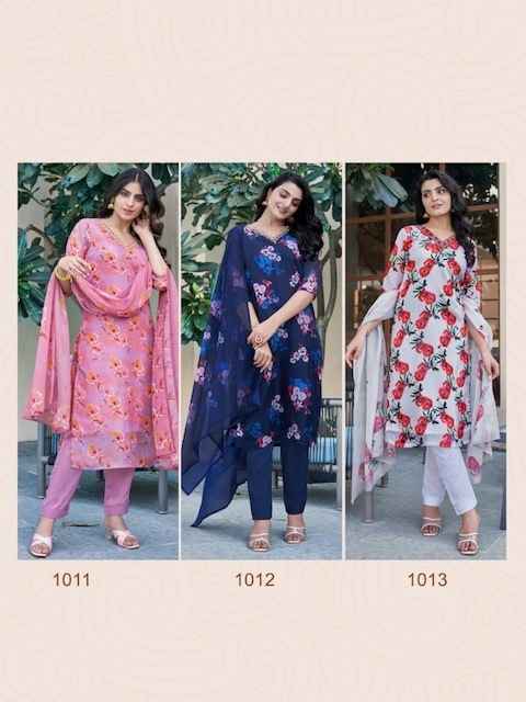 Parra Studio Megha Organza Kurti Combo 6 pcs Catalogue