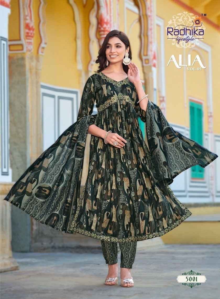 Radhika Lifestyle Alia Vol 5 Muslin Kurti Combo 6 pcs Catalogue