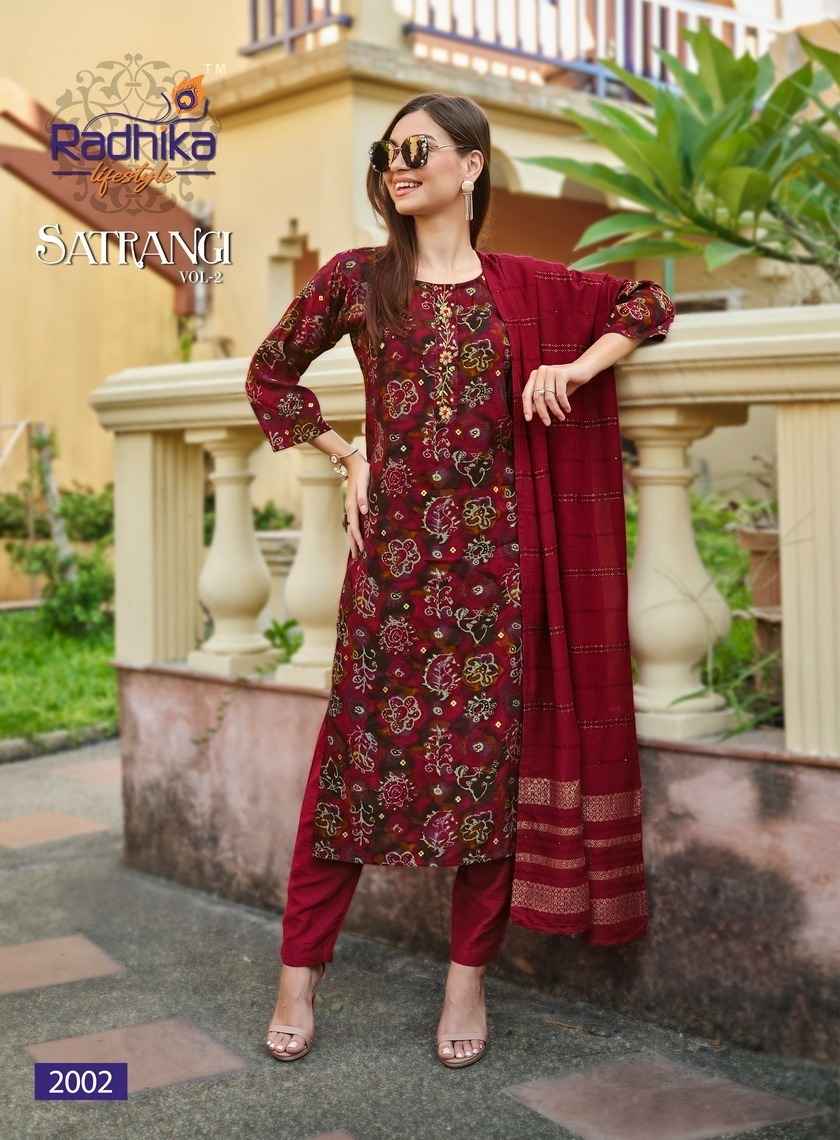 Radhika Lifestyle Satrangi Vol 2 Chanderi Kurti Combo 6 pcs Catalogue