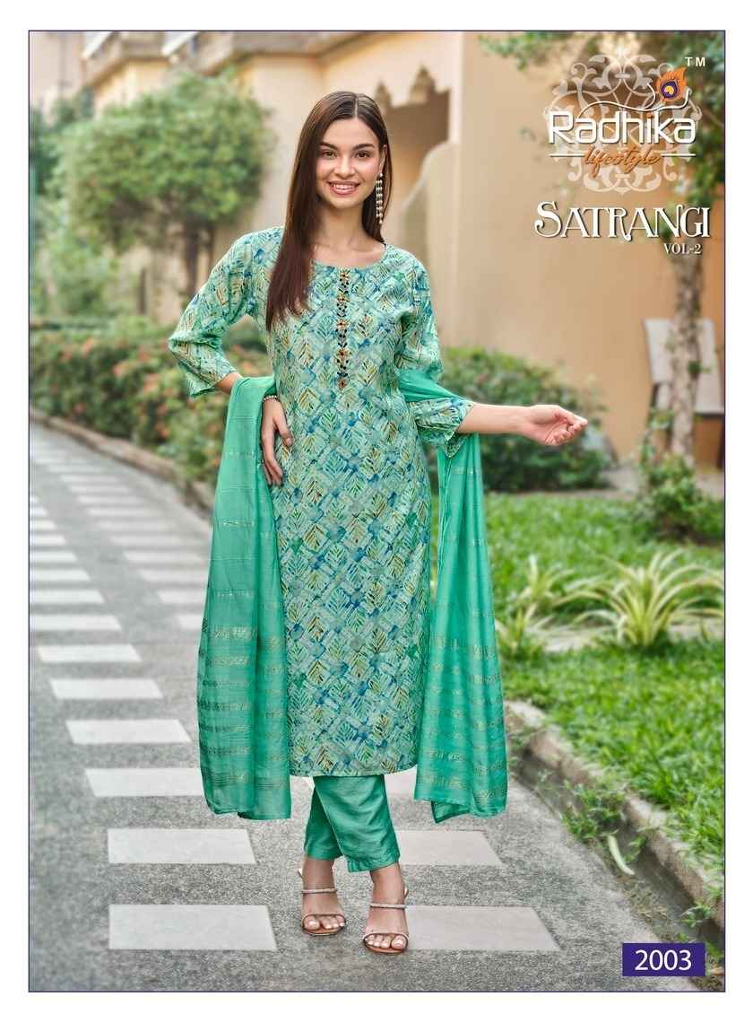 Radhika Lifestyle Satrangi Vol 2 Chanderi Kurti Combo 6 pcs Catalogue