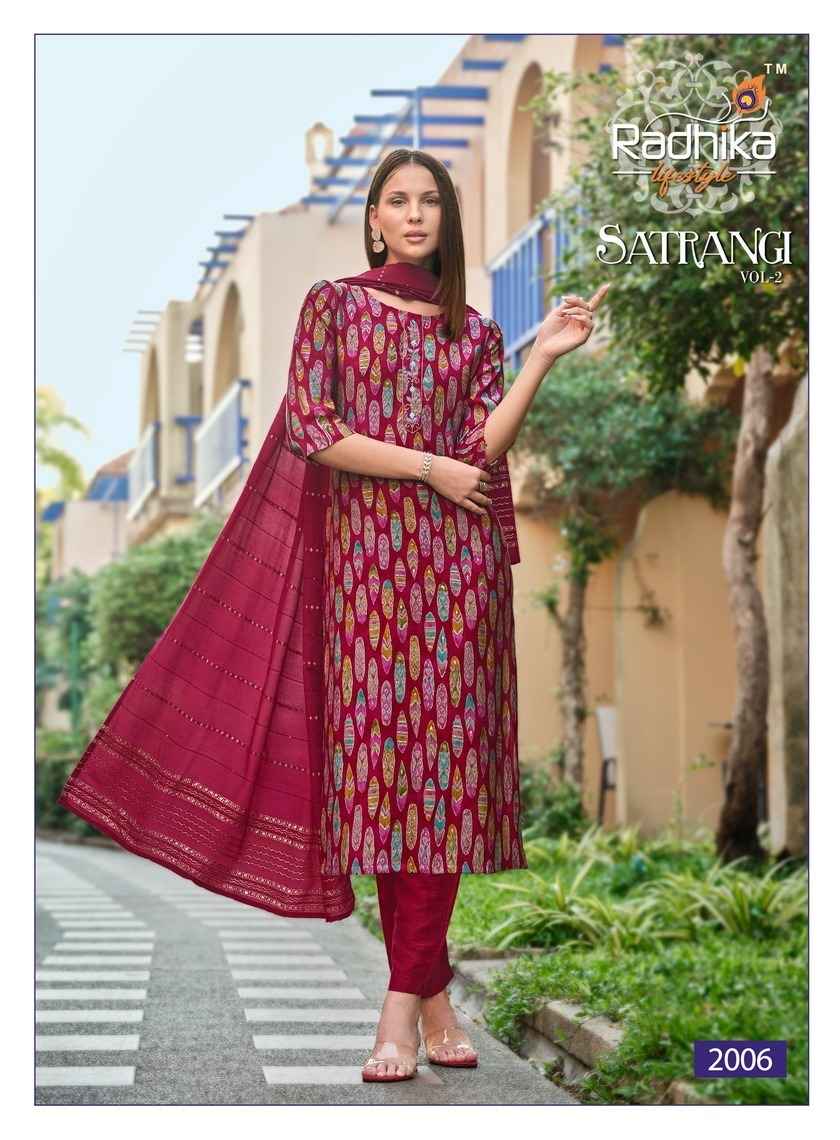 Radhika Lifestyle Satrangi Vol 2 Chanderi Kurti Combo 6 pcs Catalogue