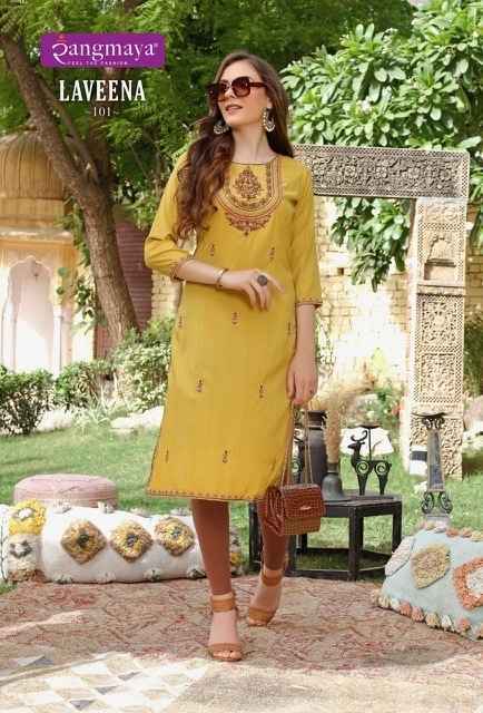 Rangmaya Laveena Rayon Kurti 6 pcs Catalogue