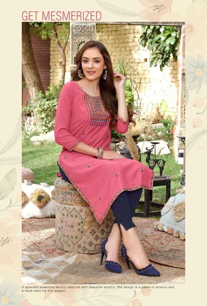 Rangmaya Laveena Rayon Kurti 6 pcs Catalogue