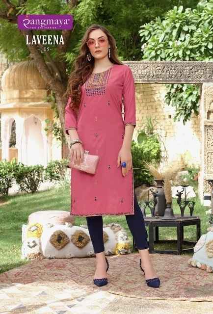 Rangmaya Laveena Rayon Kurti 6 pcs Catalogue