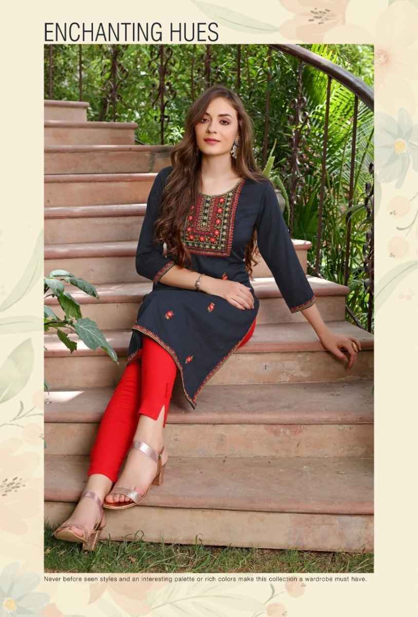 Rangmaya Laveena Rayon Kurti 6 pcs Catalogue