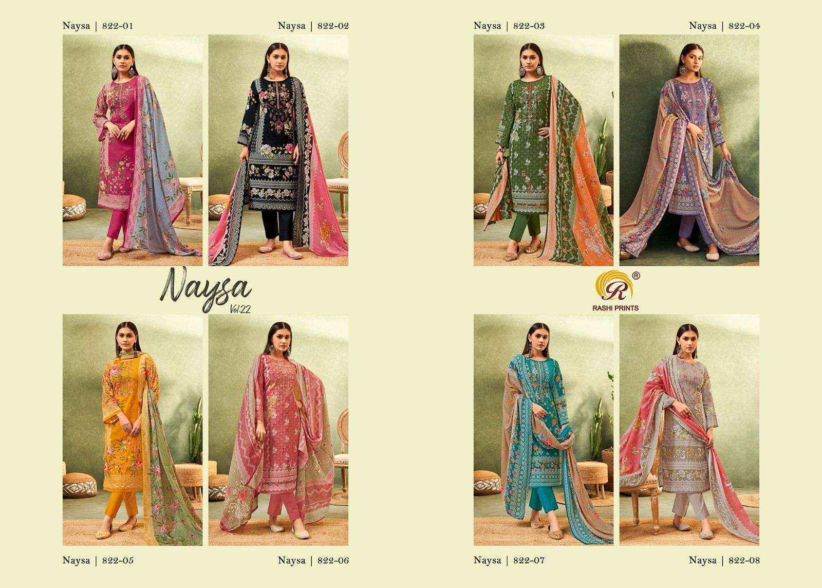 Rashi Prints Naysa Vol 22 Cambric Cotton Dress Material 6 pcs Catalogue