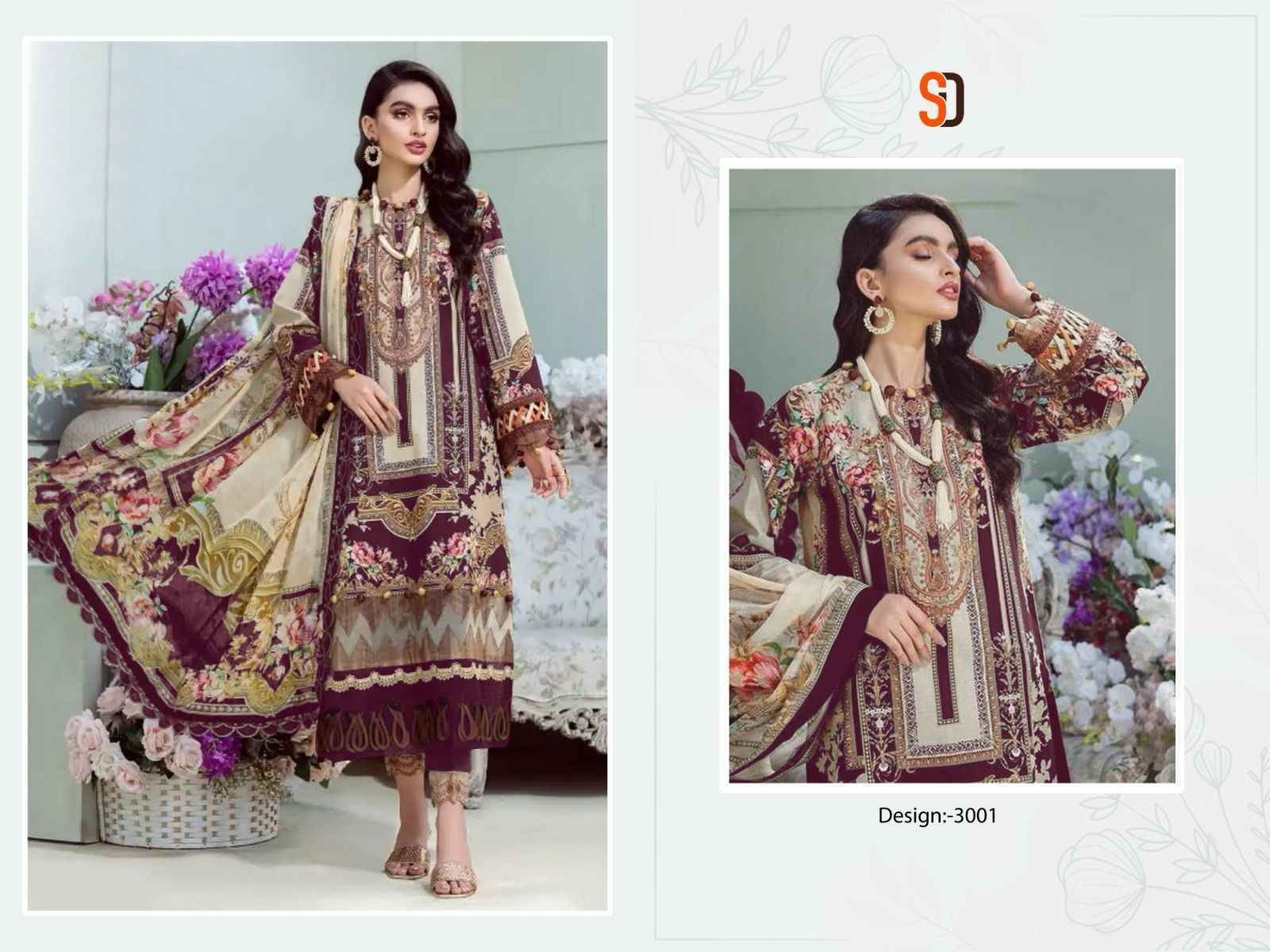 Shraddha Designer Bliss Vol-3 Lawn Cotton Dress Material (4 pc Catalogue)