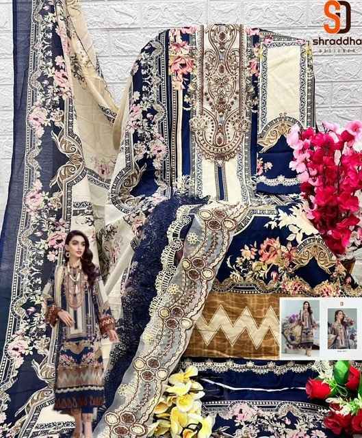 Shraddha Designer Bliss Vol-3 Lawn Cotton Dress Material (4 pc Catalogue)