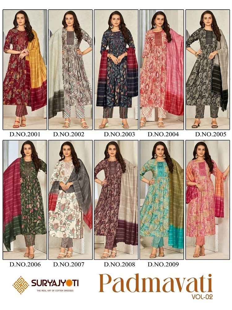 Suryajyoti Padmavati Vol 2 Readymade Rayon Dress 10 pcs Catalogue
