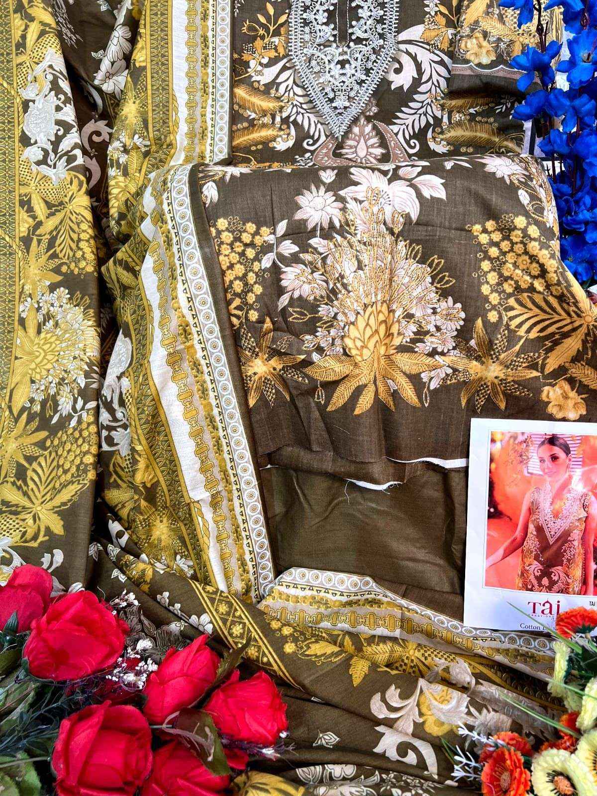 Taj Creation D No 473 & 476 Cotton Dress Material 2 pcs Catalogue