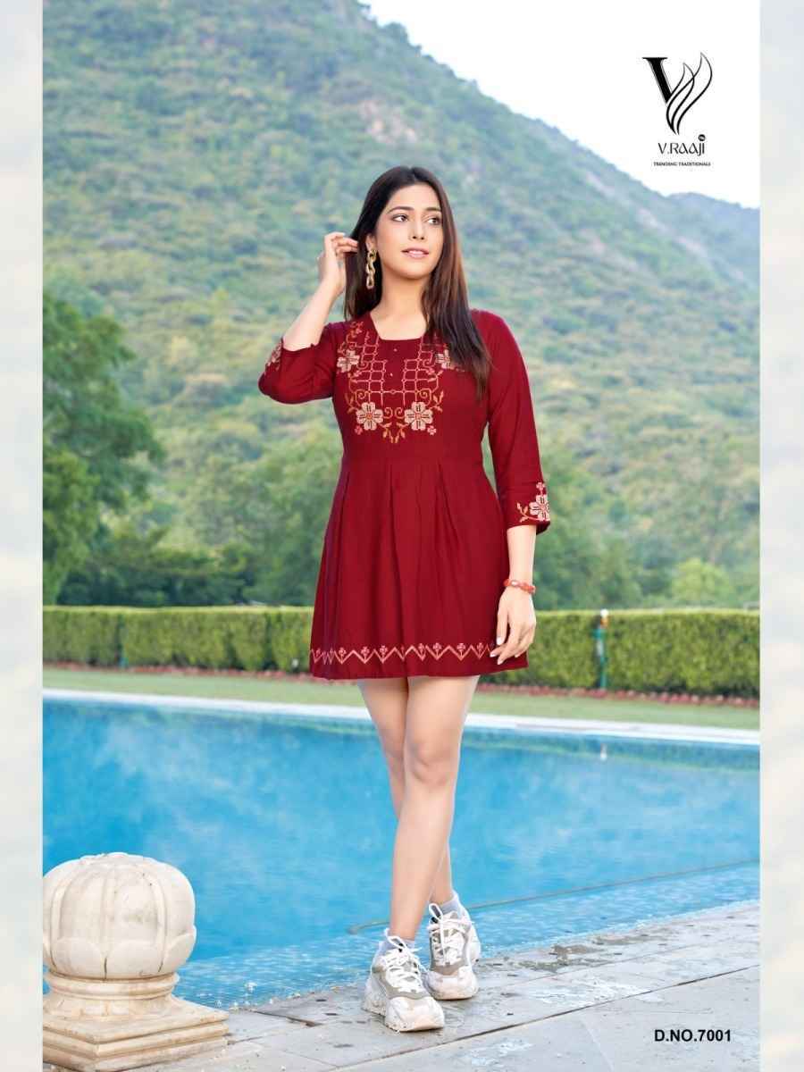 V Raaji Bold Short Viscose Kurti 8 pcs Catalogue