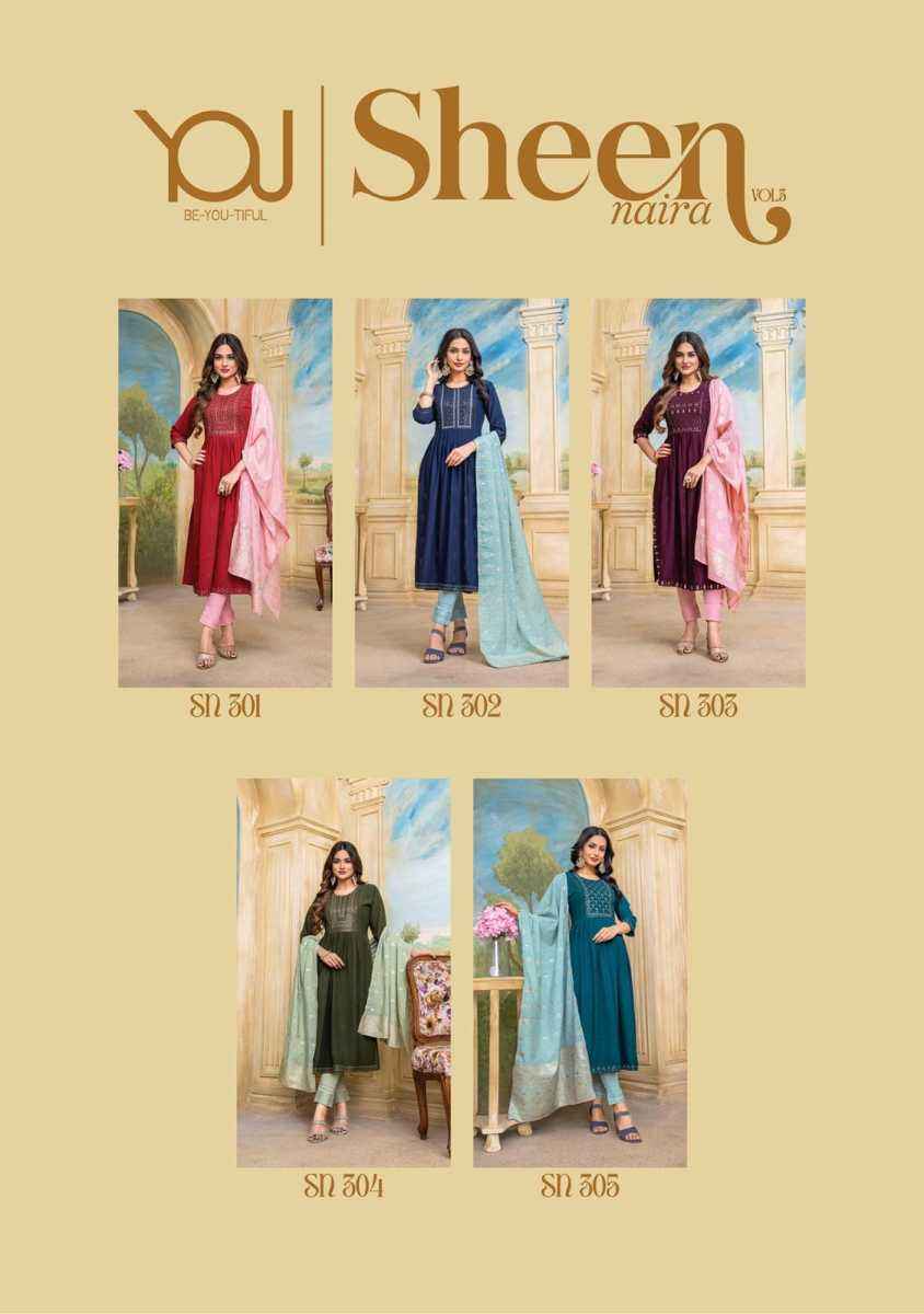 Wanna Sheen Naira Vol 3 Viscose Kurti Combo 5 pcs Catalogue