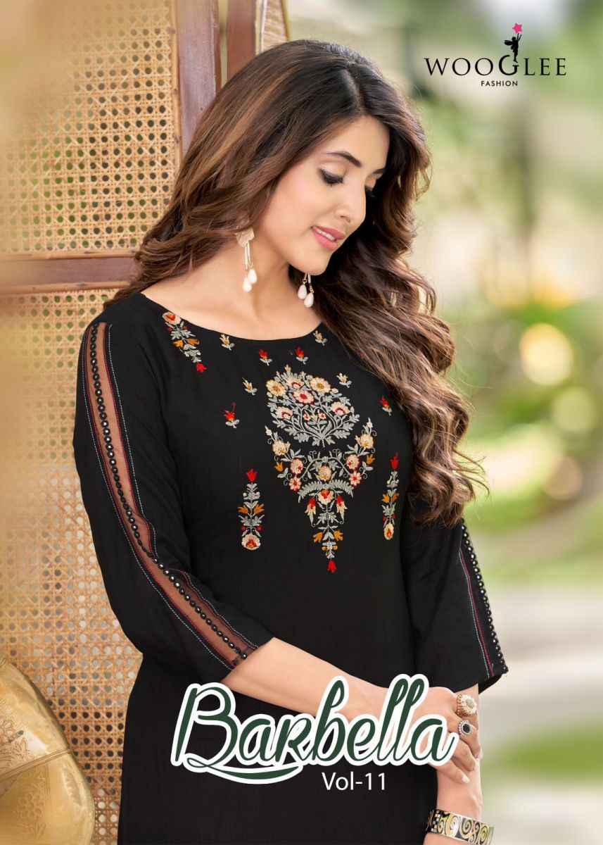 Wooglee Barbella Vol 11 Rayon Kurti 6 pcs Catalogue