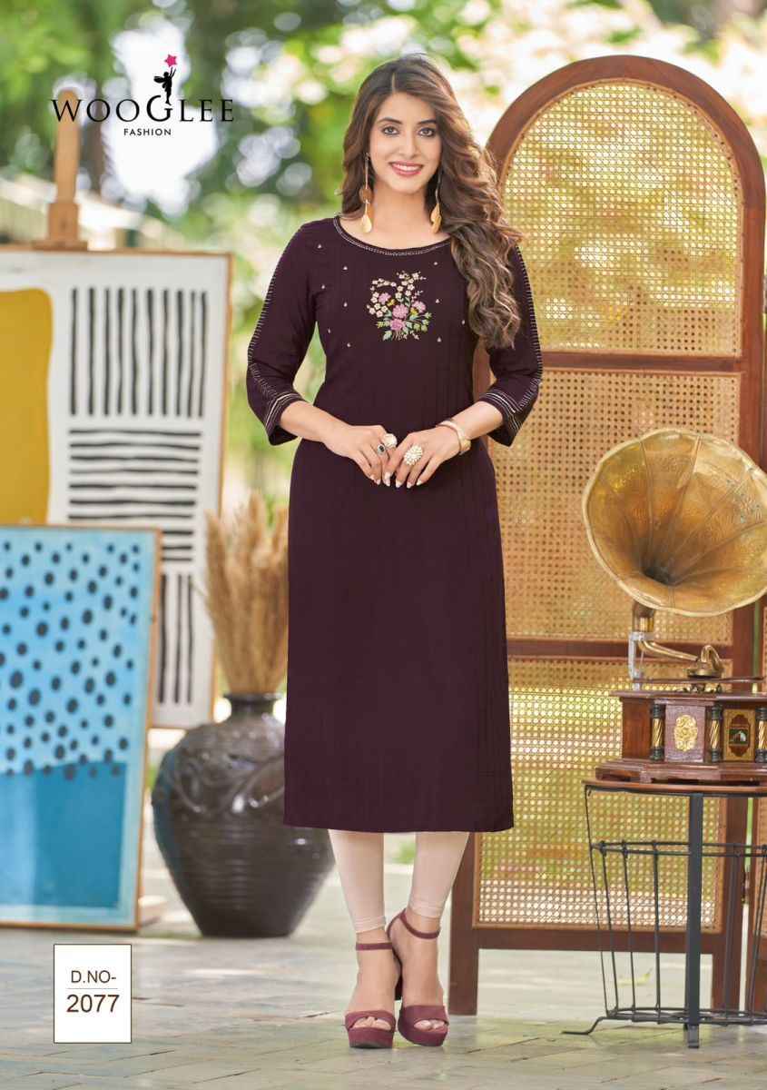 Wooglee Barbella Vol 11 Rayon Kurti 6 pcs Catalogue