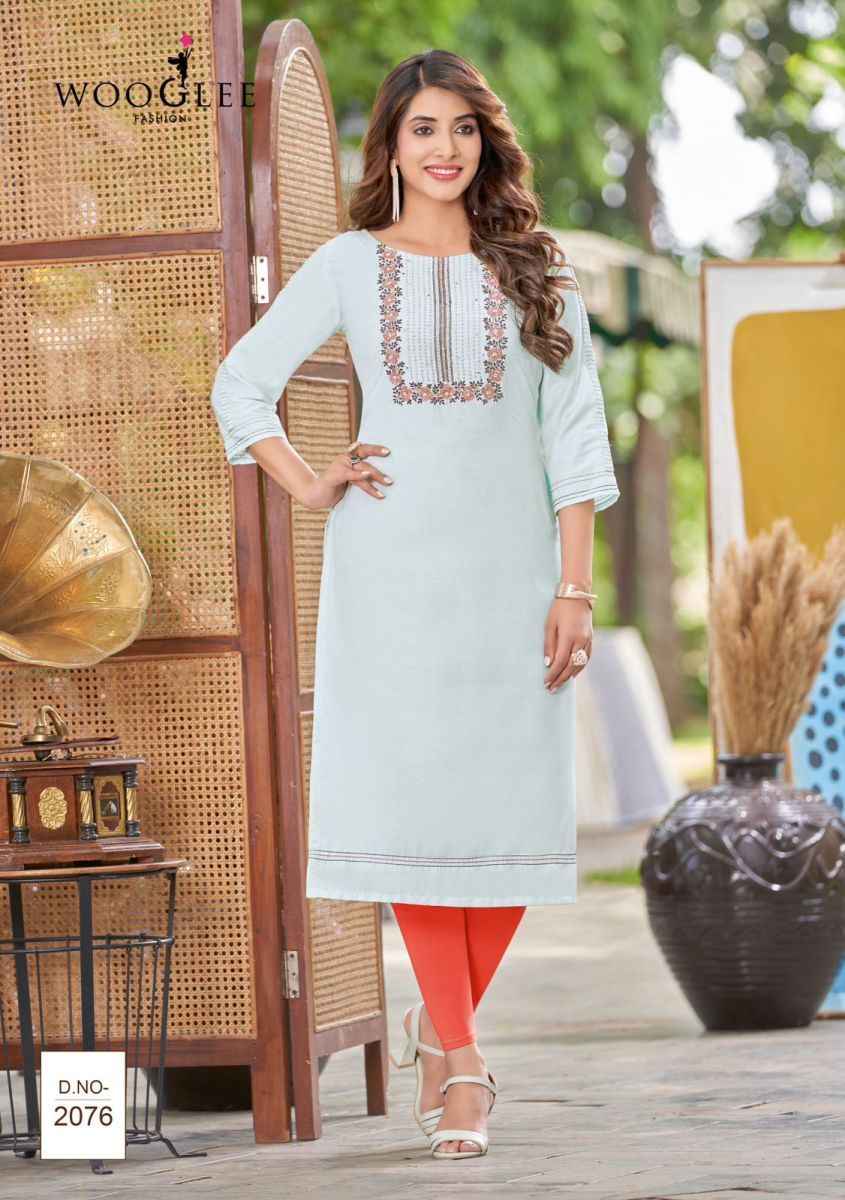 Wooglee Barbella Vol 11 Rayon Kurti 6 pcs Catalogue